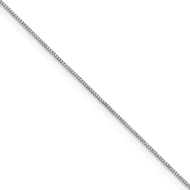 0.8mm 14K White Gold Solid Box Chain Necklace