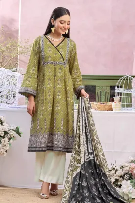 3PC Printed Unstitched Lawn Suit KLA-2797