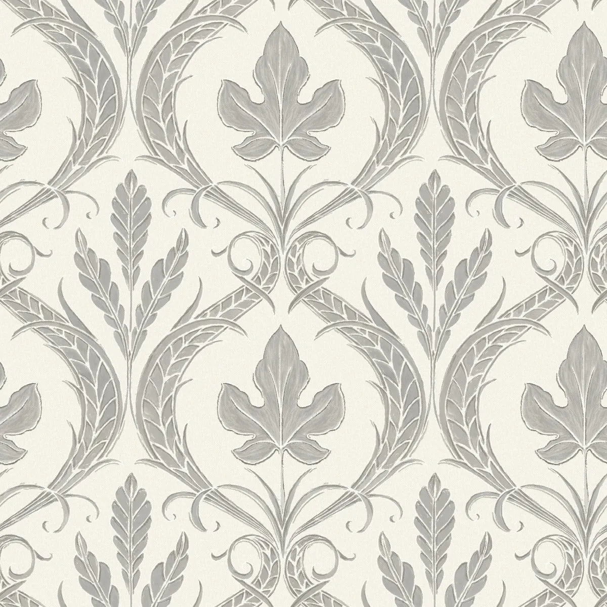 Adirondack Damask Wallpaper in Grey/Beige from Damask Resource Library