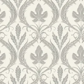 Adirondack Damask Wallpaper in Grey/Beige from Damask Resource Library