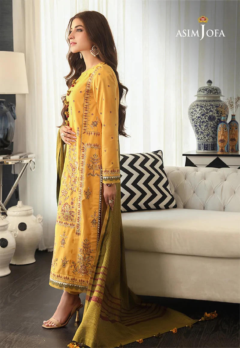 AJAI-12 EMBROIDERED SLUB LAWN 3 PCS