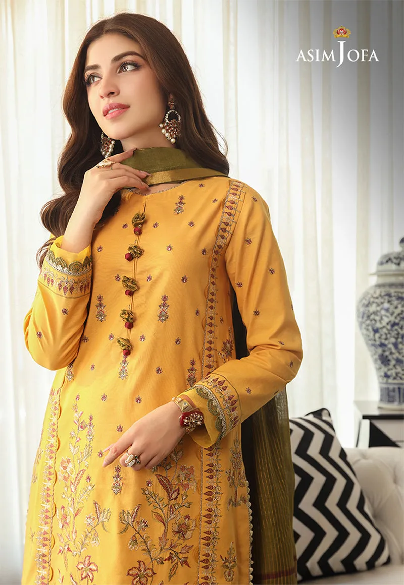 AJAI-12 EMBROIDERED SLUB LAWN 3 PCS