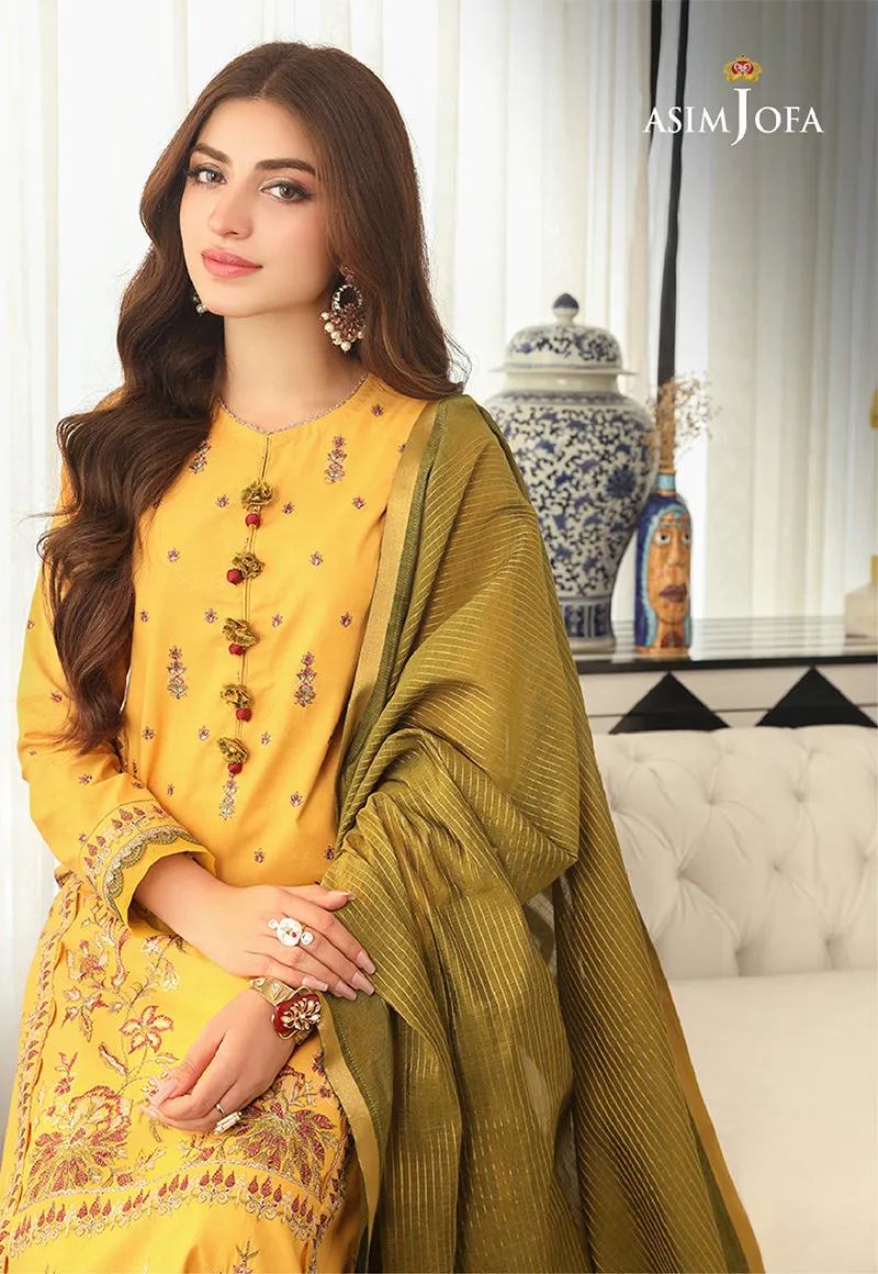 AJAI-12 EMBROIDERED SLUB LAWN 3 PCS