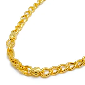 Alternating Fancy Link 22k Gold Italian Chain - 24"