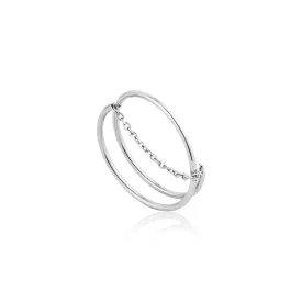 Ania Haie Modern Twist Chain Ring - Silver