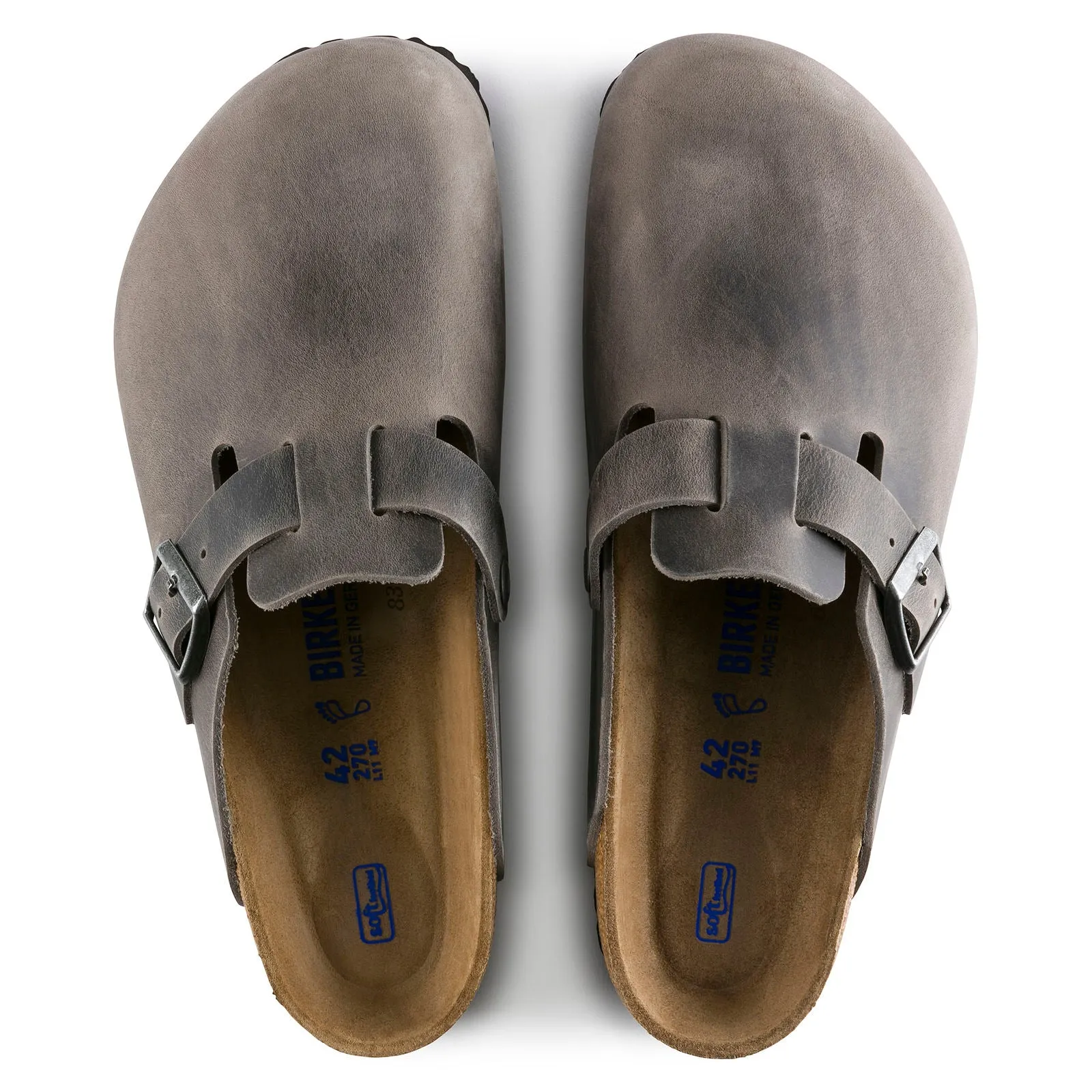 Oiled Leather Birkenstock Boston Shoes with Soft Footbed