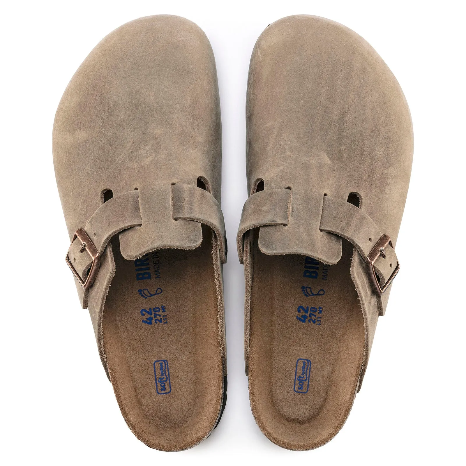 Oiled Leather Birkenstock Boston Shoes with Soft Footbed