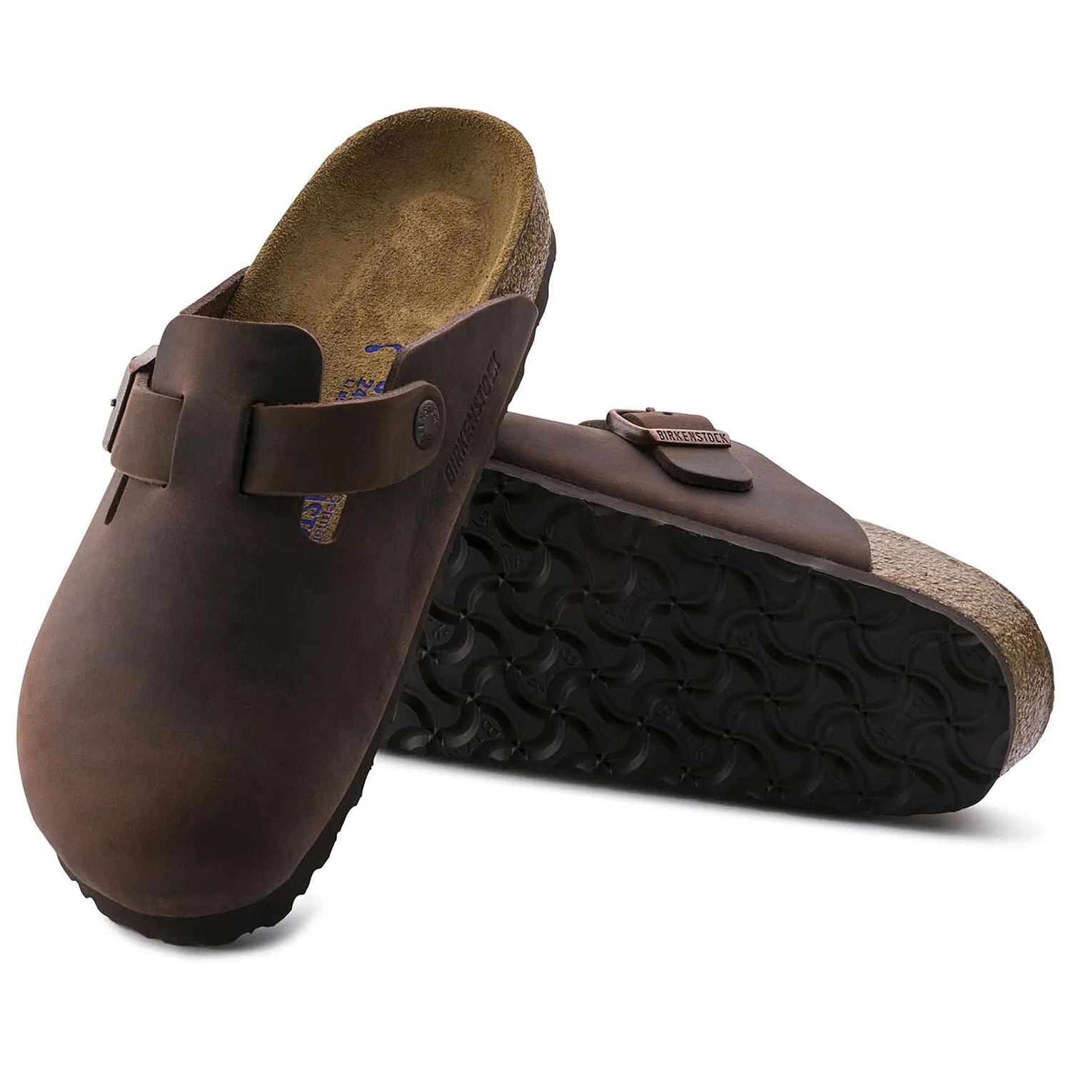 Oiled Leather Birkenstock Boston Shoes with Soft Footbed