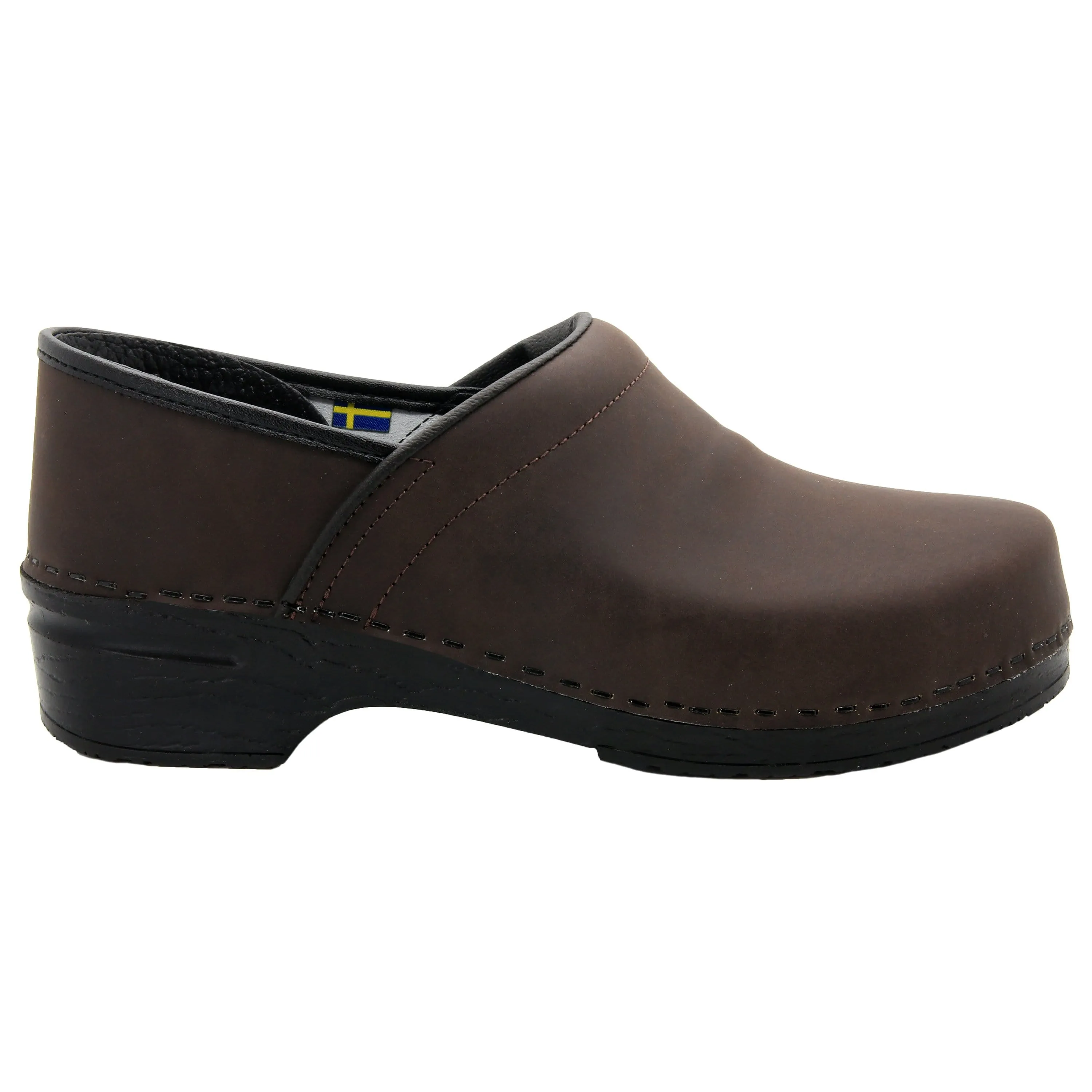 BJORK PRO LIAM Men's Brown Oiled Leather Clogs