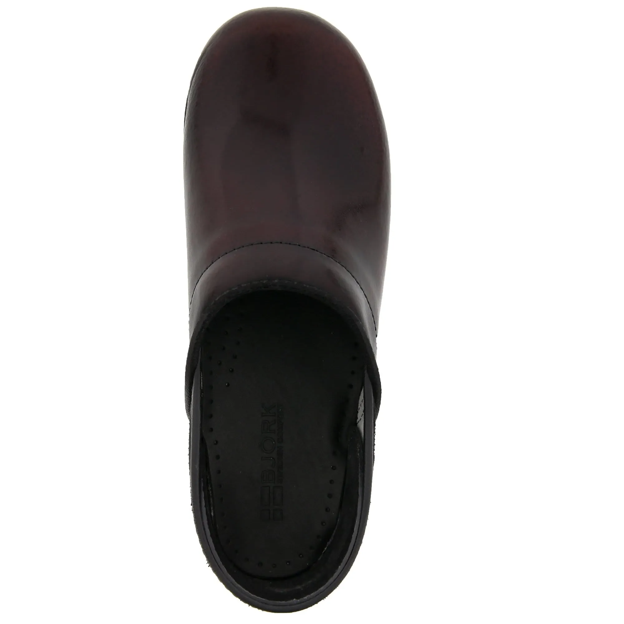 BJORK PROFESSIONAL Women's Bordeaux Cabrio Leather Clogs