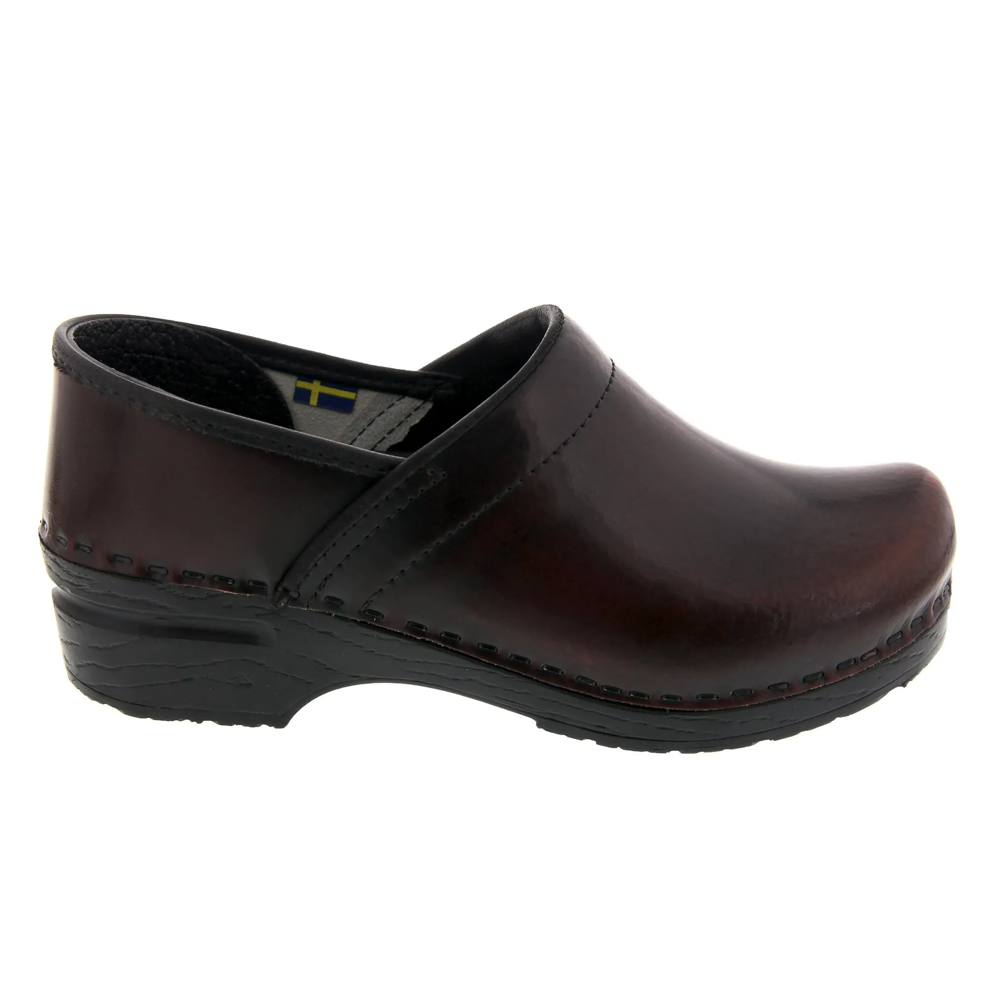 BJORK PROFESSIONAL Women's Bordeaux Cabrio Leather Clogs