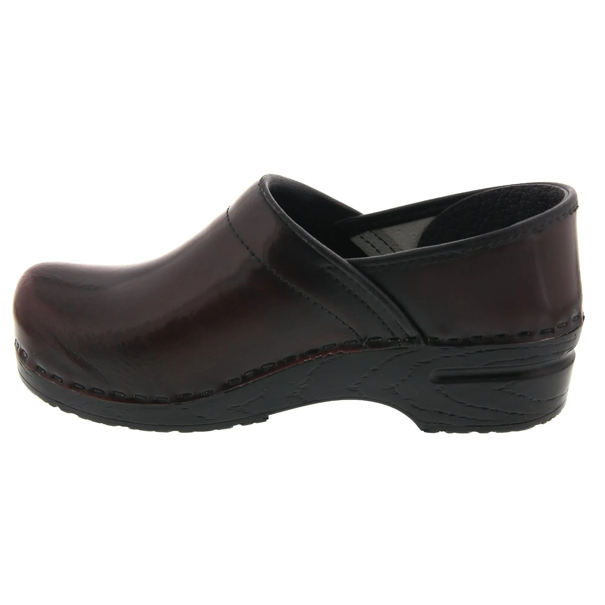 BJORK PROFESSIONAL Women's Bordeaux Cabrio Leather Clogs