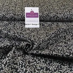 Black And White Floral Printed 100% Cotton Poplin Craft Fabric 45" M634