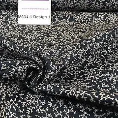 Black And White Floral Printed 100% Cotton Poplin Craft Fabric 45" M634