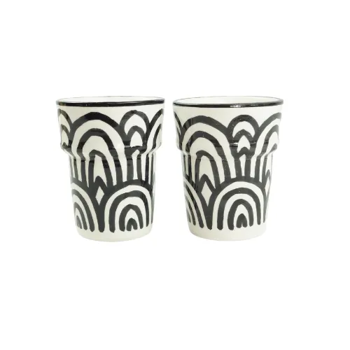 Black and white Moroccan Coffee Cups