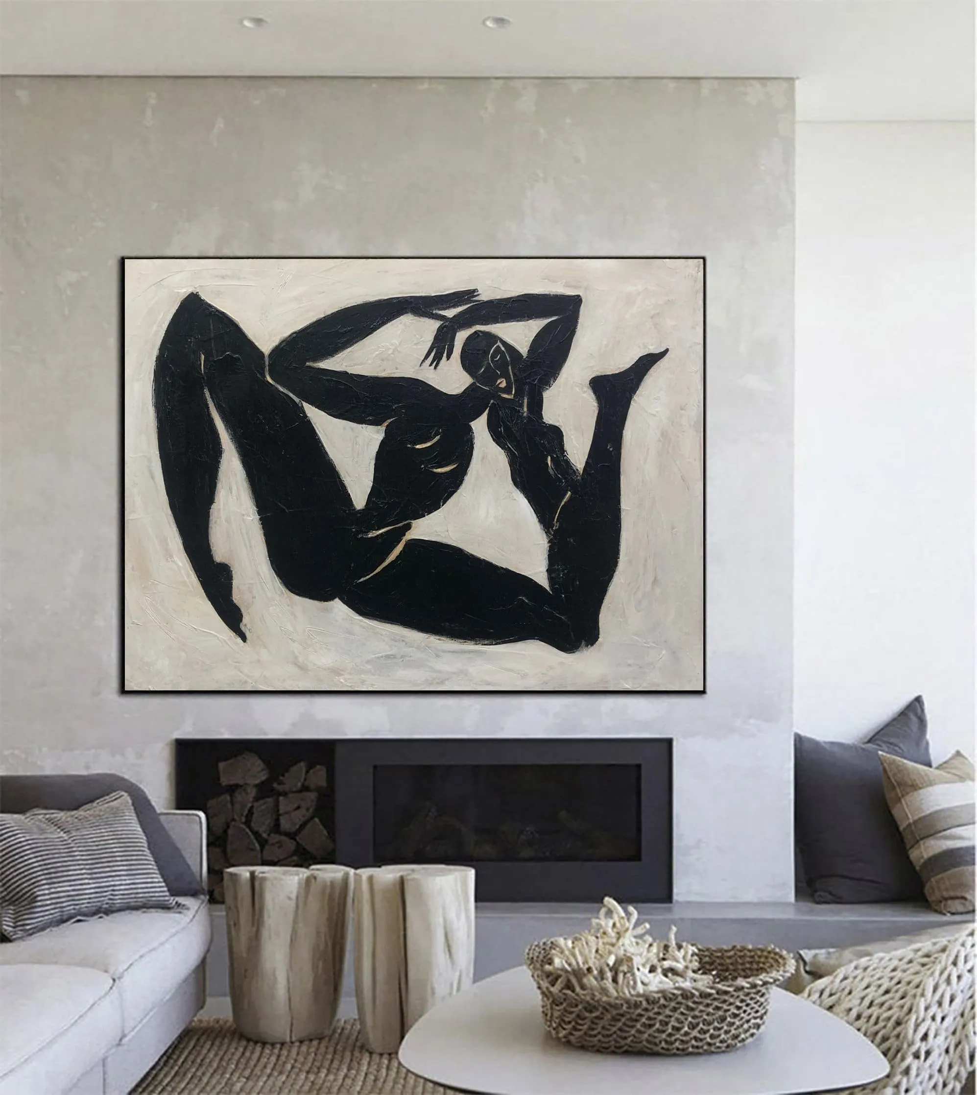 Black And White Original Paintings On Canvas Minimalist Art Kp051