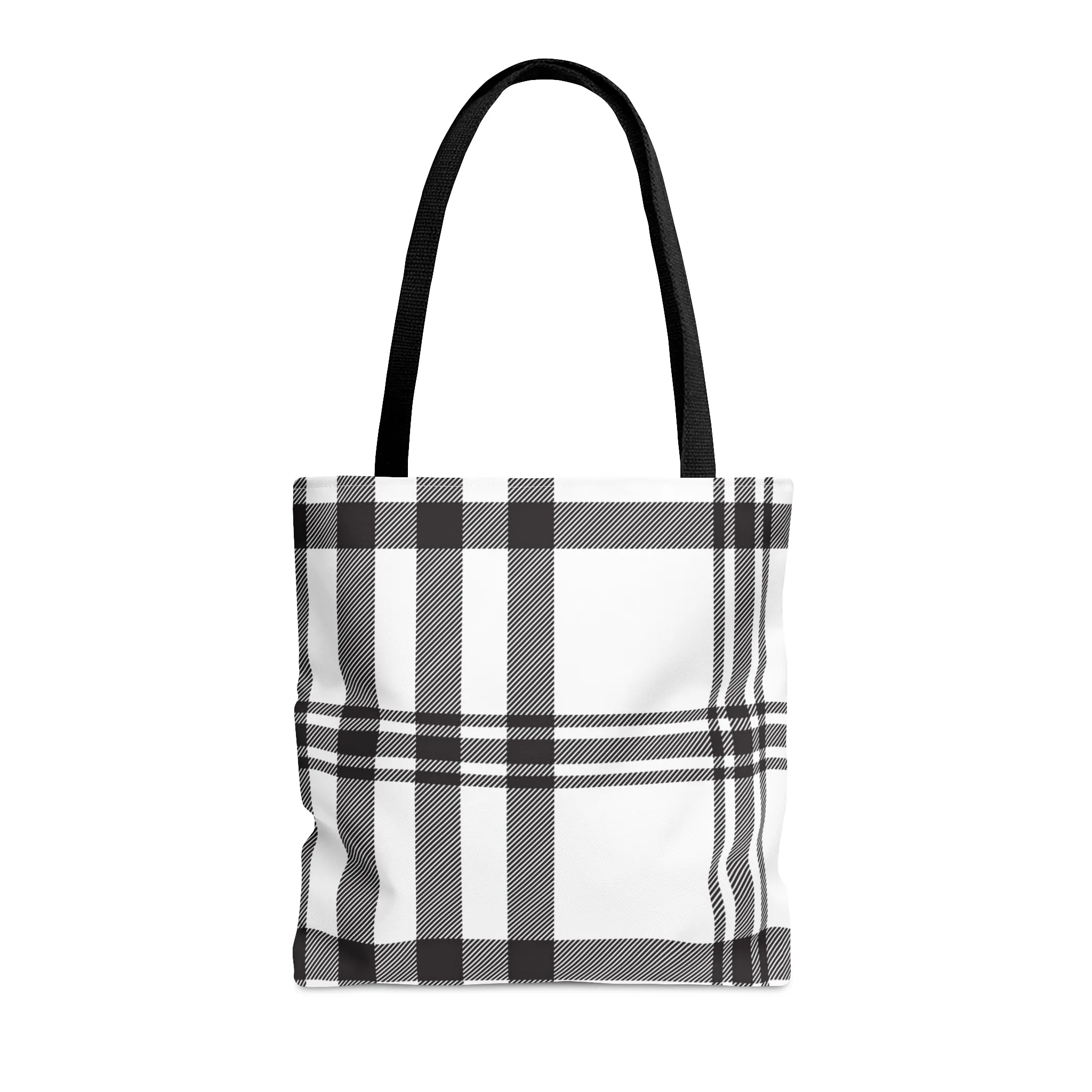 Black and White Plaid Tote Bag