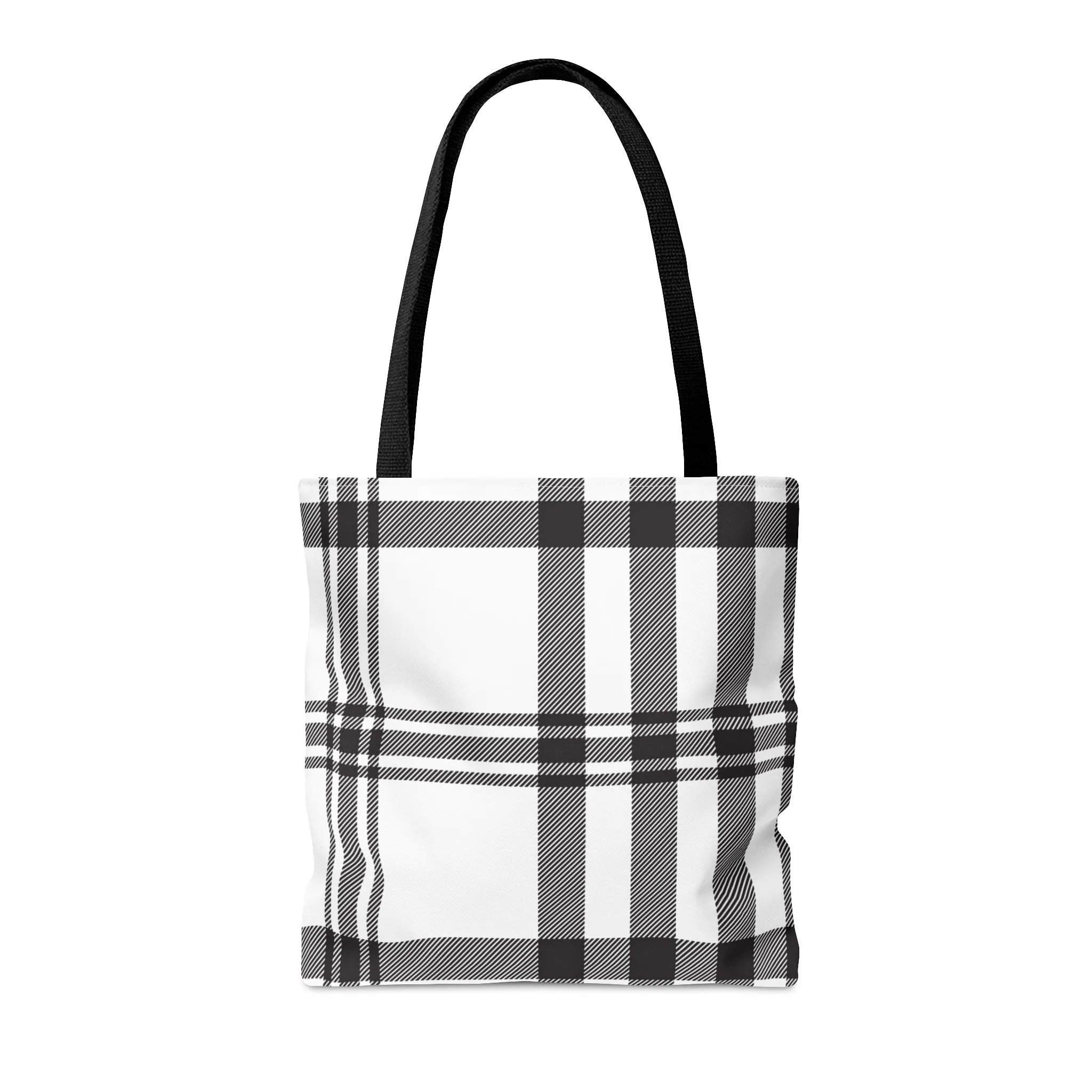 Black and White Plaid Tote Bag