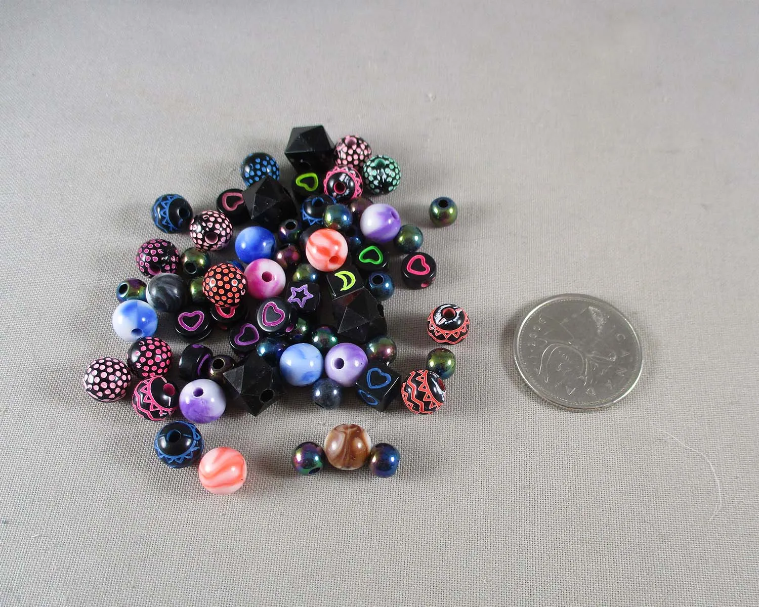 Black Neon Acrylic Bead Blend 75 grams (G010)