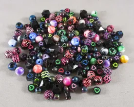 Black Neon Acrylic Bead Blend 75 grams (G010)