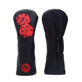 Black Playing Card Dices Golf Fairway Wood Head cover