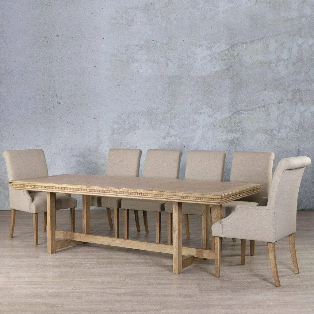 Bolton Fluted Wood Top & Baron 10 Seater Dining Set