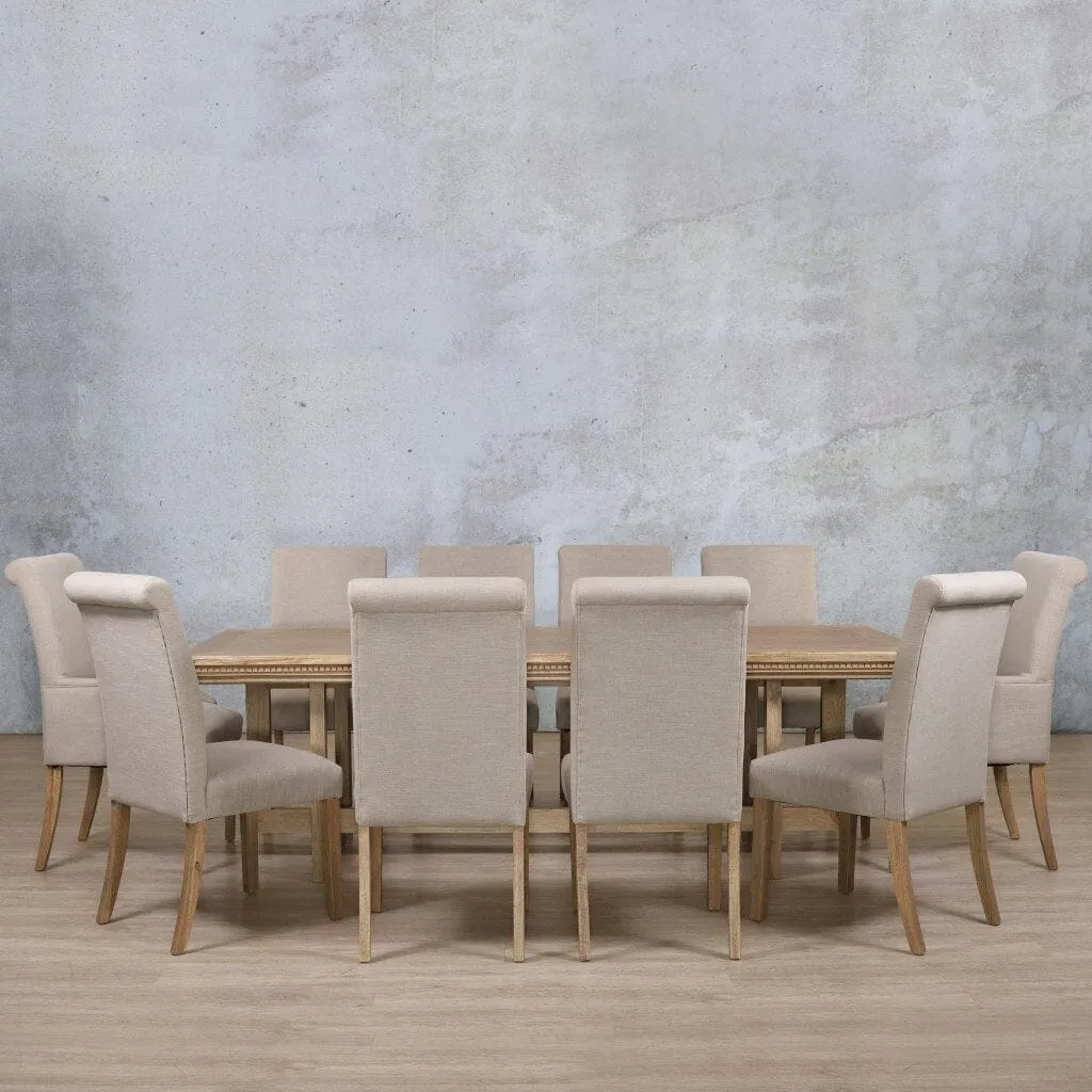 Bolton Fluted Wood Top & Baron 10 Seater Dining Set