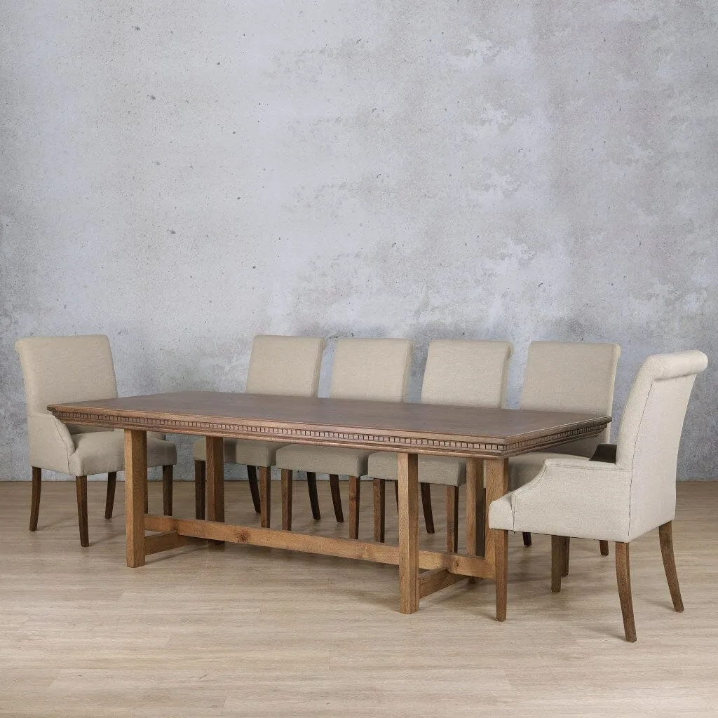 Bolton Fluted Wood Top & Baron 10 Seater Dining Set