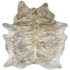 Brazilian Ivory, Light Brown, Gray Lt Brindle Cowhide - 7'2" x 5'10" (BRBR1288)