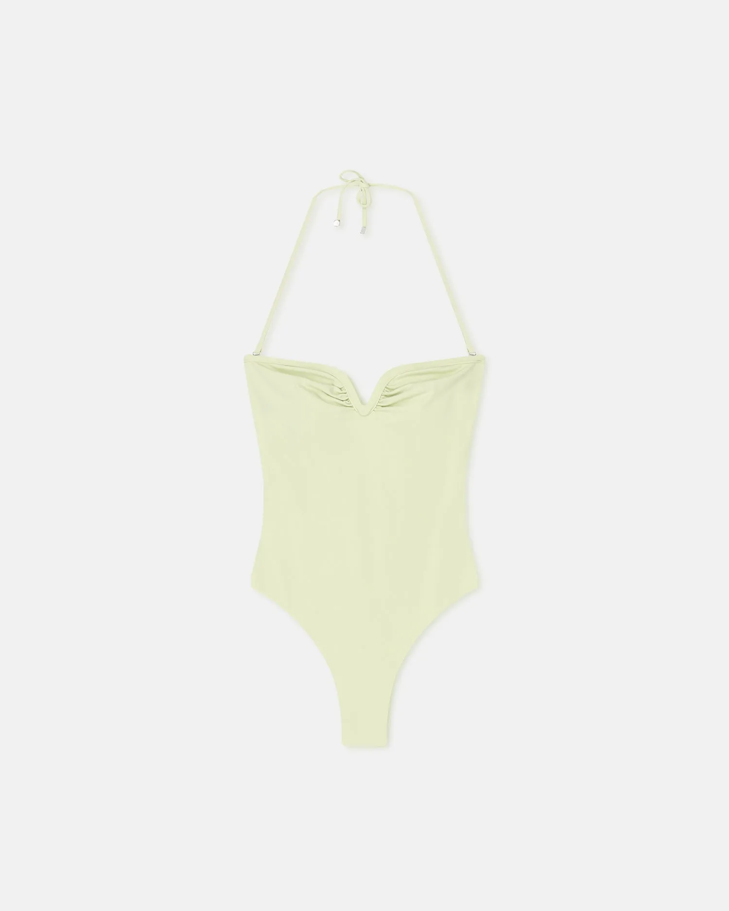 Brissa - Ruched Halterneck Swimsuit - Shadow Lime