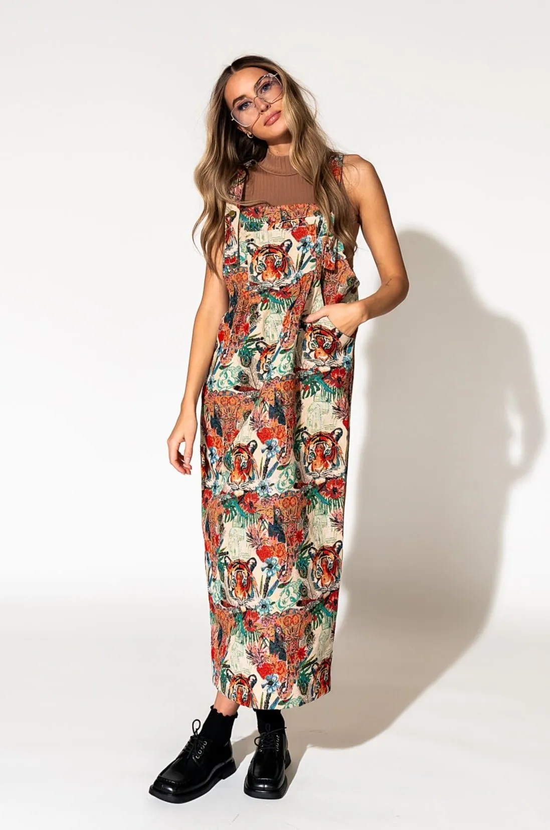 Can't Tame Me Overall Dress in Wild Soul Jacquard