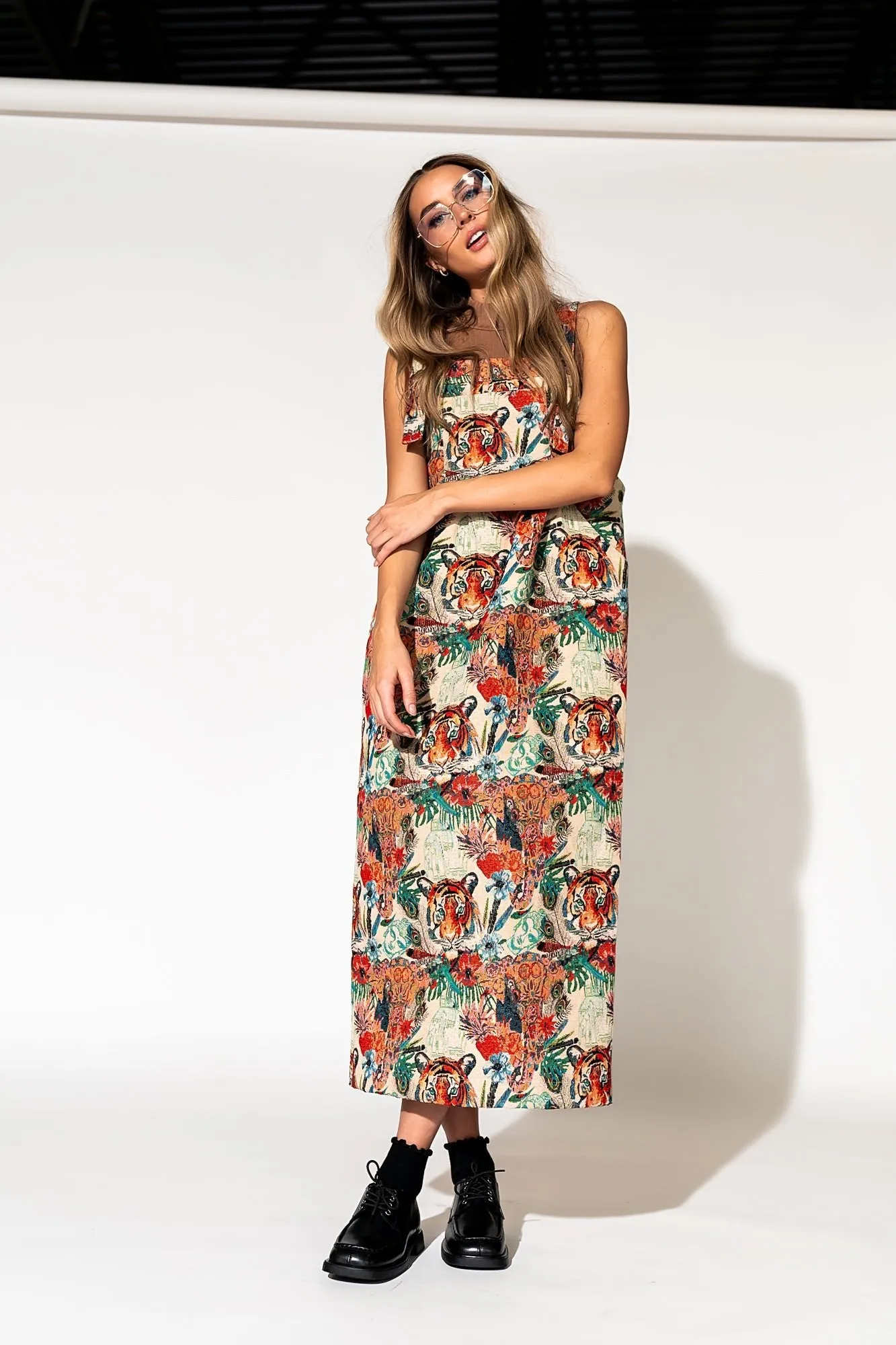 Can't Tame Me Overall Dress in Wild Soul Jacquard