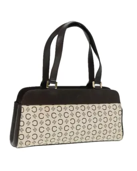 Canvas Hand Bag with Macadam Pattern and Dual Handles