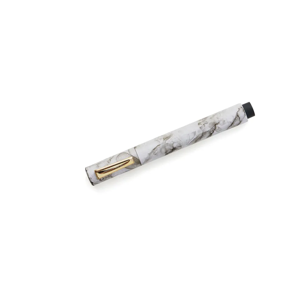 Carlton London Marble Finish White Metal Pen