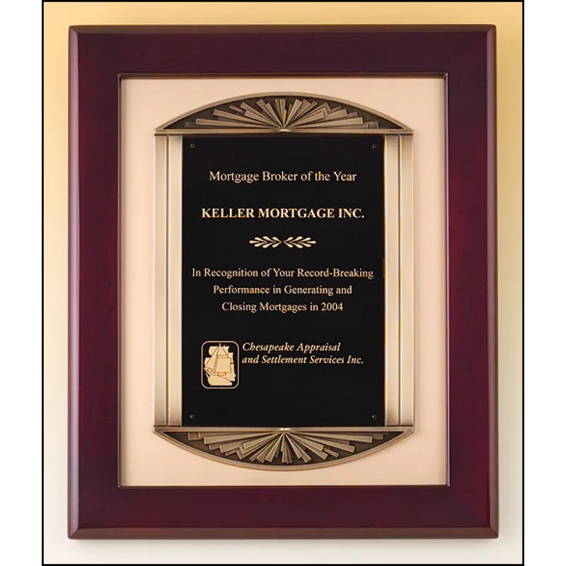 Cast Frame Rosewood Piano Finish Plaque