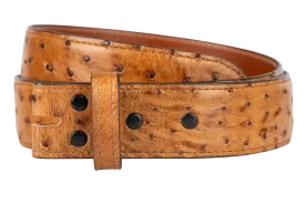 Chacon 1.5" Full-Quill Ostrich Straight Belt Strap