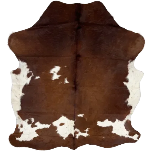 Dark Brown and White Colombian Cowhide - 5'11" x 4'10" (COBNW347)