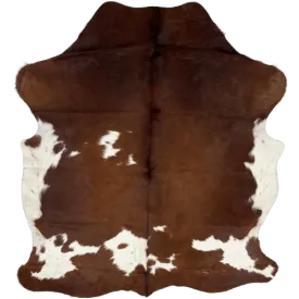 Dark Brown and White Colombian Cowhide - 5'11" x 4'10" (COBNW347)