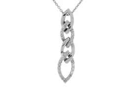 Diamond and Polished Four Link Pendant