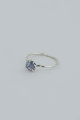 Dumortierite Quartz Prong Set Ring