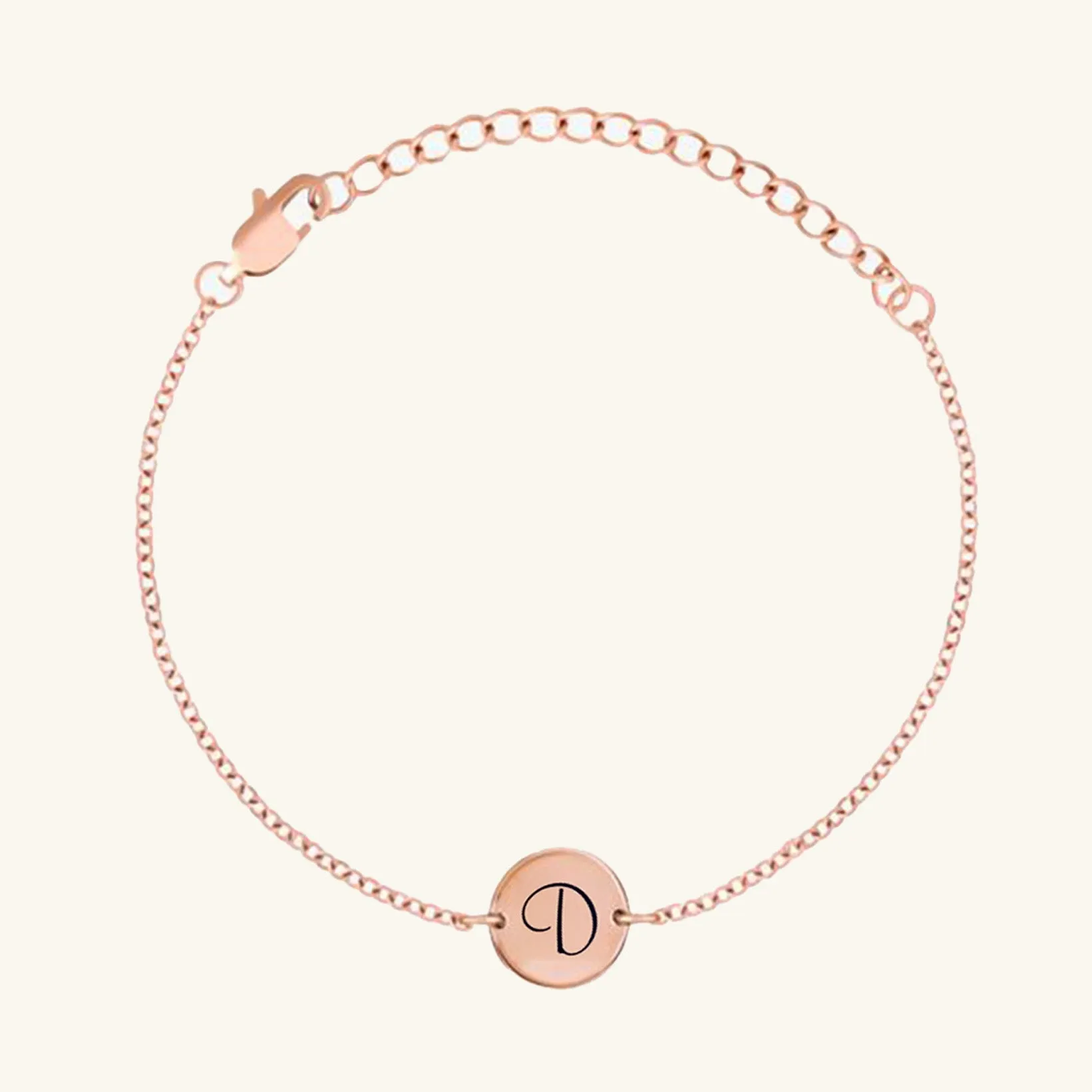 Engraved Initial Coin Bracelet