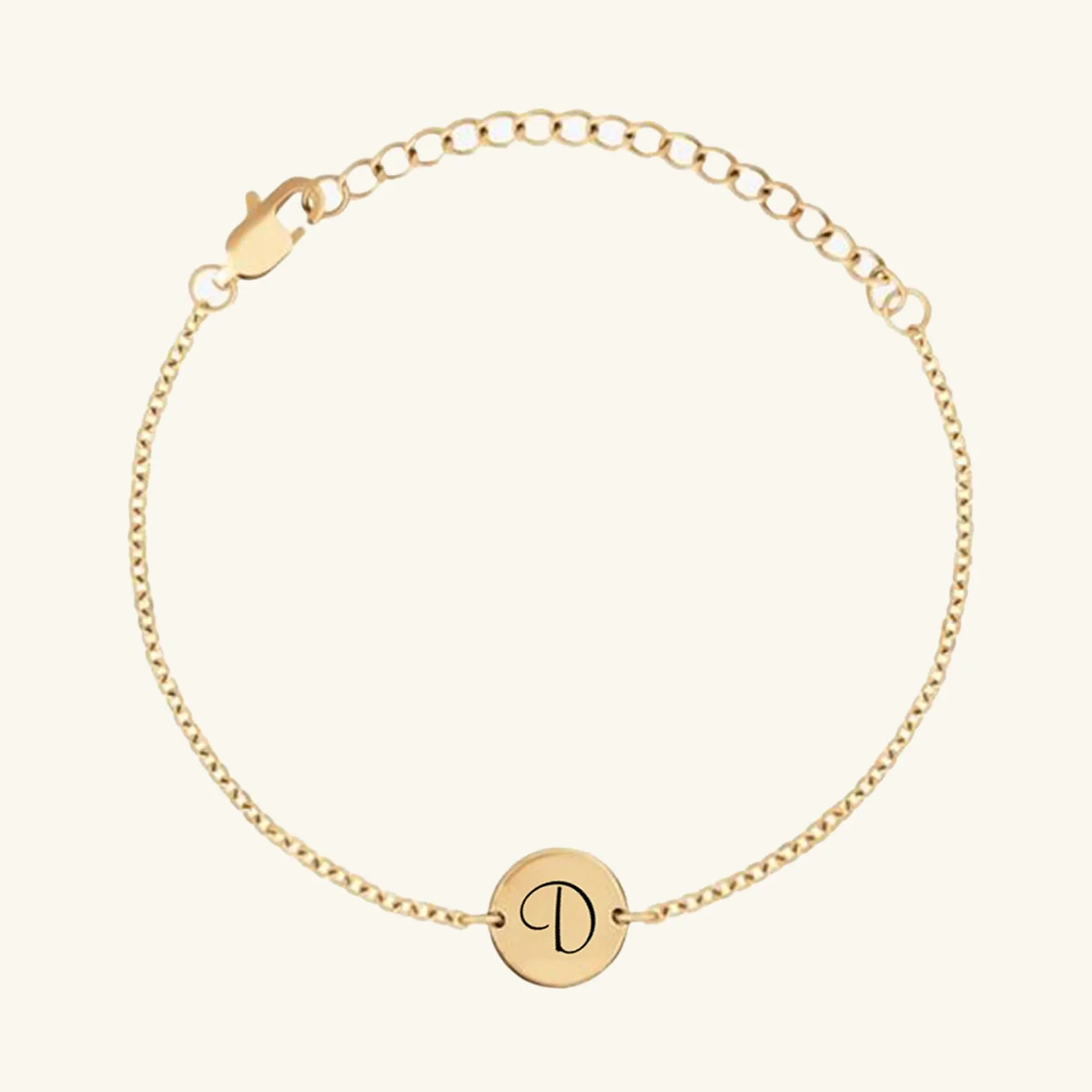 Engraved Initial Coin Bracelet