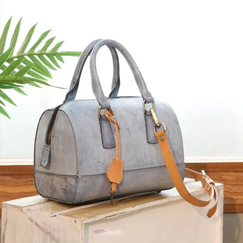 Foggy Wax Genuine Leather Boston Handbags Purse