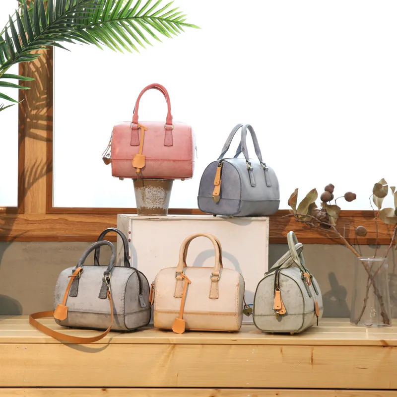 Foggy Wax Genuine Leather Boston Handbags Purse