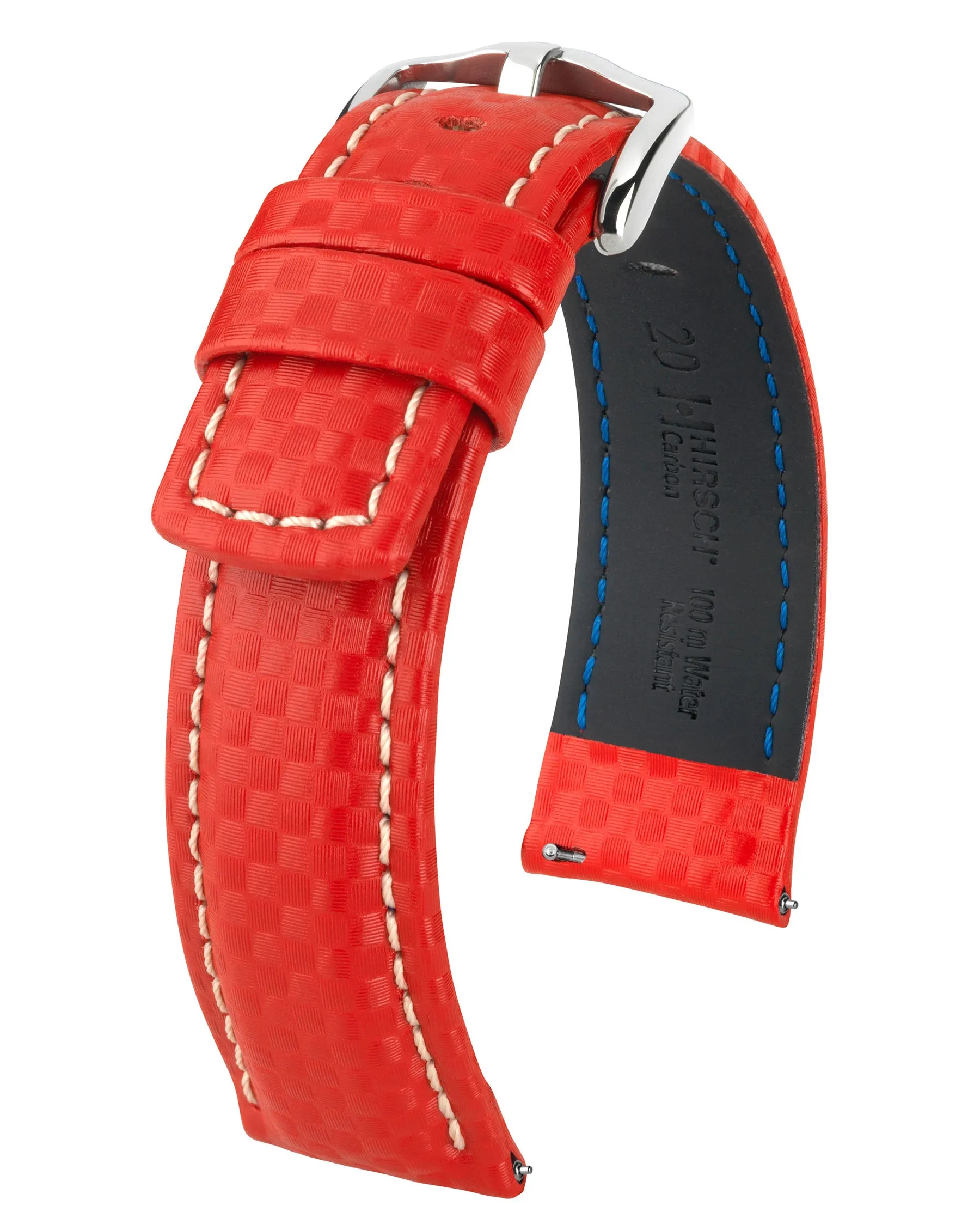 HIRSCH CARBON Water Resistant Carbon Hi-tech Leather Watch Band  025 92