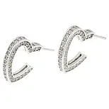 Katharine McPhee 1.70ctw Heart Hoop Earrings - Sterling Silver