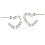 Katharine McPhee 1.70ctw Heart Hoop Earrings - Sterling Silver