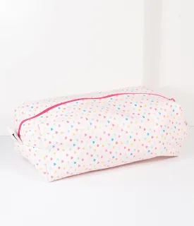 Light Pink & Tiny Hearts Leatherette Doppelganger Pouch