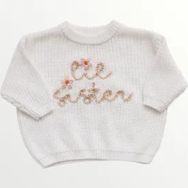 Lil Sister l Hand embroidered Knit Sweater