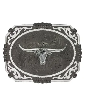 Longhorn Steer Gunmetal Belt Buckle